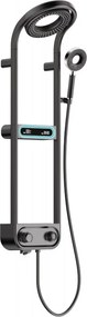 Mexen Peak set doccia esterno con soffione e miscelatore, display LED, nero - 78106-70