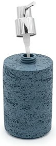 Dispenser sapone da appoggio turchese cobalto in resina effetto pietra Matera