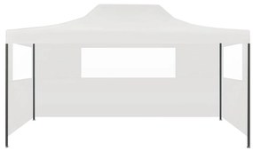 Gazebo Professionale Pieghevole 3 Pareti 3x4m Acciaio Bianco