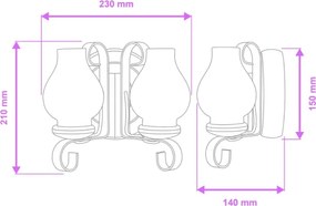 Brilagi - Applique ROATA APLICA 2xE14/40W/230V faggio/noce