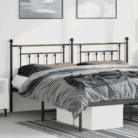 Testiera İn Metallo Nero 193 Cm /
