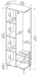 Mobile Ingresso Cappottiera 60 Cm Con Anta Laterale Freia Rovere E Antracite