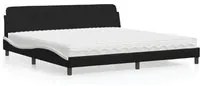 Letto con Materasso Nero e Bianco 200x200cm in Similpelle 3208482