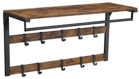 Appendiabiti da parete con mensola NATE marrone/nero