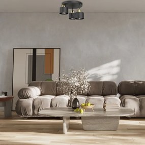 Plafoniera PARKLA 3xE27/15W/230V nero/oro