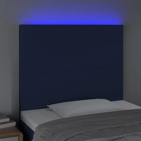 Testiera a led blu 80x5x118/128 cm in tessuto