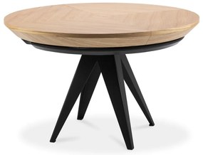 Tavolo da pranzo rotondo con piano effetto rovere allungabile con estensione ø 120 cm Magnus – Windsor &amp; Co Sofas