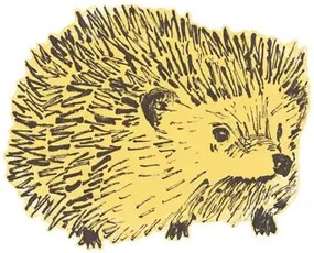 Sian Zeng Adesivo murale Hedgehog - Yellow