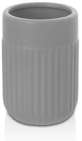 Portaspazzolini da appoggio grigio in ceramica Cup