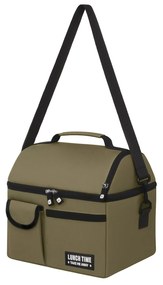 Borsa porta pranzo termica marrone 4 L con tracolla