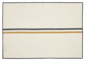 Kave Home - Set Vallcanera di 2 tovagliette in cotone e lino e riga senape e blu 35 x 50 cm