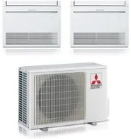 Climatizzatore Condizionatore Mitsubishi Pavimento MFZ-KT Dual Split Inverter 9000 + 12000 BTU con MXZ-2F53VF Gas R-32