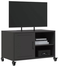 Mobile tv nero 68x39x43,5 cm in acciaio