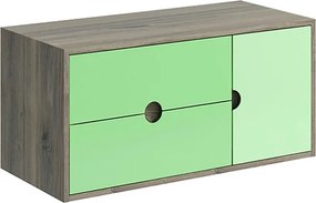 Mobile da bagno sospeso sotto lavabo L 100 x H 48 x P 22 cm verde, 2 cassetti 1 anta VISOBATH Kompas