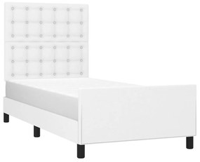 Giroletto con testiera bianco 90x190 cm in similpelle