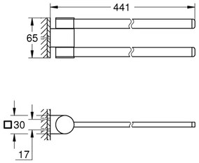 GROHE 41063000 - Porta asciugamani SELECTION 441 mm cromo lucido
