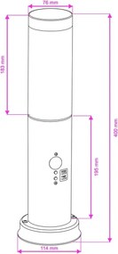 BRILAGI - Lampada da esterno con sensore NOVA 1xE27/15W/230V 40 cm IP44 nera