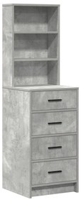 Set di 2 pezzi di vanity con led grigio cemento in legno ingegnerizzato