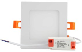 Pannello LED Quadrato 8W 800lm Foro 110x110mm Osram chip LED Colore Bianco Caldo 3.000K