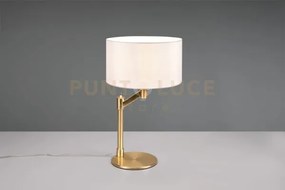 Cassio lampada da tavolo metallo ottone con paralume bianco h. 48,3...
