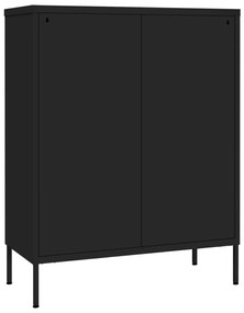 Cassettiera nera 80x35x101,5 cm in acciaio