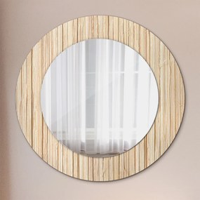Specchio rotondo stampato Paglia di bambù fi 50 cm