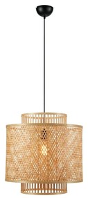 Lampada a sospensione in colore naturale con paralume in bambù ø 50 cm Strati - Markslöjd