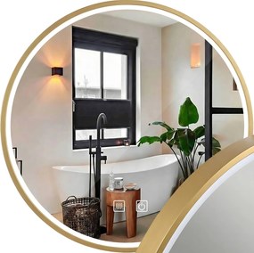 Specchio LED 90cm MMJ BRUSH GOLD