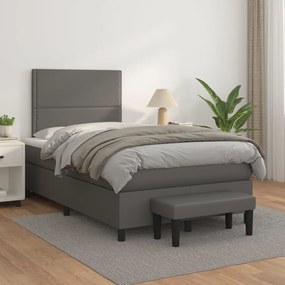 Giroletto A Molle Con Materasso Grigio 120x200 Cm İn Similpelle /