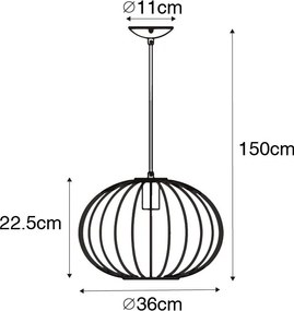 Lampada a sospensione industriale nera - Margarita