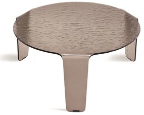 Tavolino tondo NORI in vetro Bronzo 80x82 cm