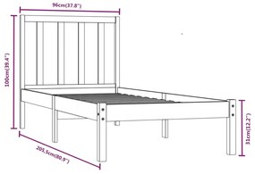 Giroletto in Legno Massello di Pino 90x200 cm