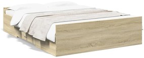 Giroletto Cassetti Rovere Sonoma 135x190 Cm Legno Multistrato /