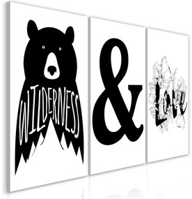 Quadro  Willderness and Love (Collection)  Colore bianco e nero, Dimensioni e Misure 60x30