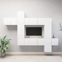 Set Mobili Porta TV 10 pz Bianco in Legno Multistratocod mxl 96868