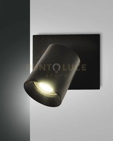 Modo spot nero 1 luce alluminio spazzolato orientabile attacco gu...