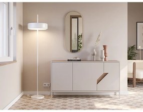 Cassettiera effetto rovere in colore crema-naturale 150x80x40 cm Lilou - Marckeric