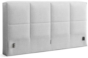 Letto matrimoniale imbottito grigio chiaro con contenitore con rete inclusa 140x200 cm Simon Darren – Micadoni