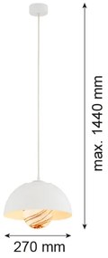 Argon 8443 - Lampadario a sospensione con filo PIAVA 1xE14/7W/230V alabastro bianco