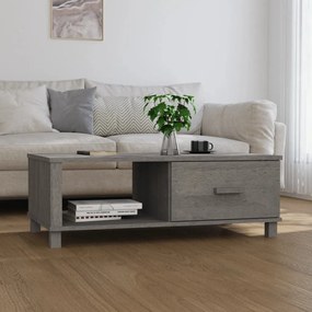 Tavolino grigio chiaro 100x55x35 cm in legno massello di pino