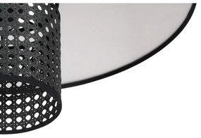 Duolla - Lampadario a plafone TOKYO RATTAN 1xE27/15W/230V diametro 50 cm nero/argento