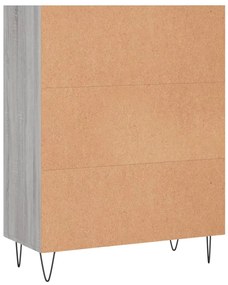 Libreria Grigio Sonoma 69,5x32,5x90 cm in Legno Multistrato