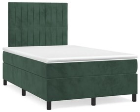 Giroletto A Molle Con Materasso Verde Scuro 120x190 Cm Velluto /