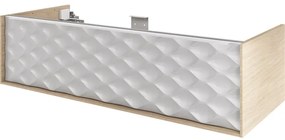 Mobile da bagno sospeso sotto lavabo L 120 x H 32 x P 48 cm beige laccato lucido, 1 cassetto SENSEA Neo