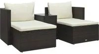 Set Divani da Giardino 5 pz con Cuscini in Polyrattan Marrone 47812