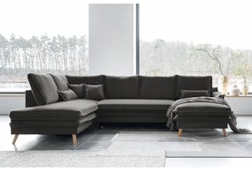 Divano letto angolare grigio scuro (angolo sinistro/"U") Charming Charlie - Miuform