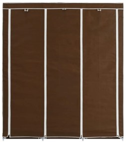 Armadio con scomparti e aste marrone 150x45x175 cm in tessuto