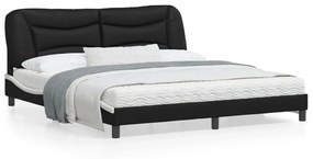 Giroletto Con Testiera Nero E Bianco 180x200 Cm İn Similpelle /