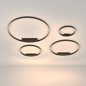 Lampadario A Sospensione Moderno Rim Alluminio Nero 1 Luce Led 37W