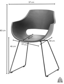Set di 4 sedie ROCKY, antracite